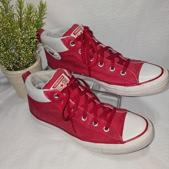 CONVERSE CTAS PUFF MID TOP CANVAS ALL STAR SNEAKERS RED MENS SIZE 10.5 GUC - Picture 2 of 12